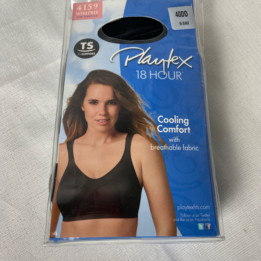 Playtex 18 hour block bra size 40DD, cool breathable fabric wire free